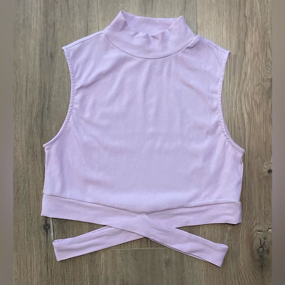Women’s Large Purple Cropped Cross Tank Top